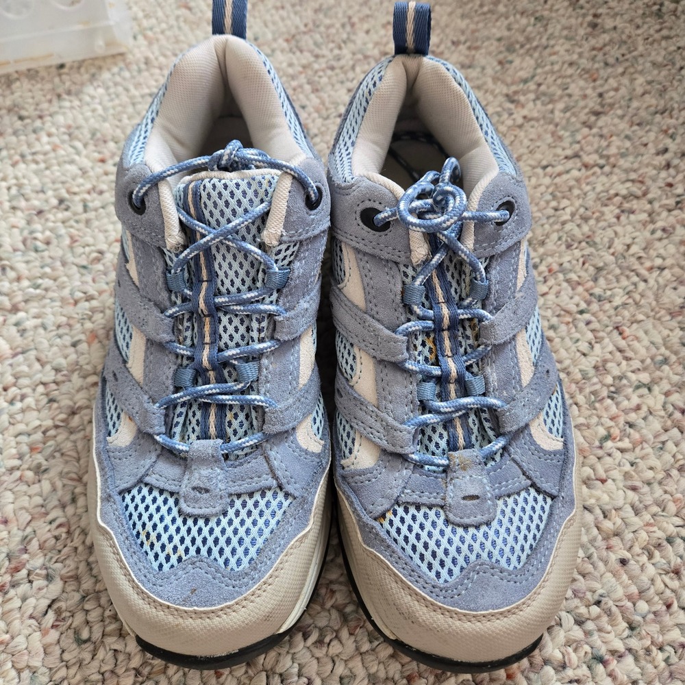 L.L.Bean Hiking Outdoor Suede Shoe, Sneakers‎ Women's Size 9 Wide Blue and tan